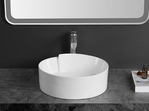 Lavabo da Appoggio Seveso 44x46 H15 in Ceramica Bianco Lucido