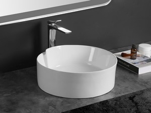 Lavabo da Appoggio Seveso 44x46 H15 in Ceramica Bianco Lucido