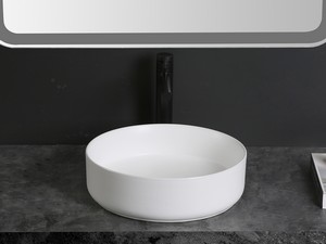 Lavabo da Appoggio Sesia Ø39,5xH11,5 in Ceramica Bianco Opaco