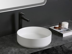 Lavabo da Appoggio Sesia Ø39,5xH11,5 in Ceramica Bianco Opaco