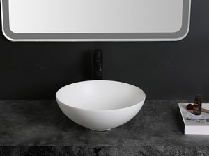 SCRIVIA WASHBASIN Ø40xH15 CERAMIC MATT WHITE