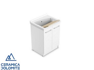 Bac à laver à encastrer Revine 61x50 en céramique blanc brillant