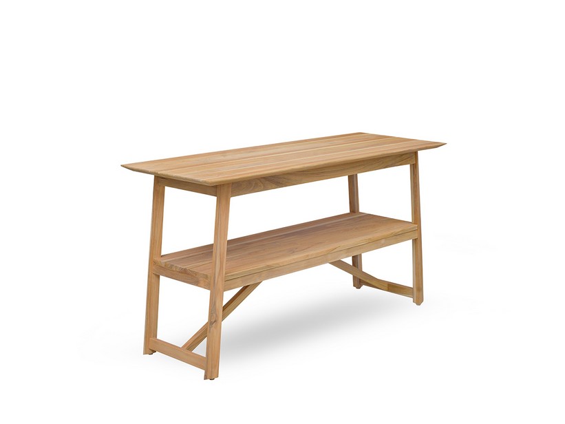 Meuble de salle de bains Kyoto 140 cm base pour vasque à poser Teck