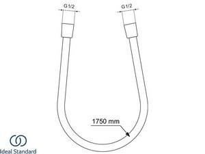 Tubo Flessibile Ideal Standard® Idealrain per Doccetta Matt Silver