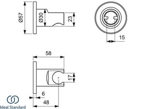 Halterung Dusche Ideal Standard® Idealrain Wandbefestigt Seidenschwarz