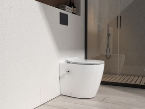 Wc/Bidet a Terra Sentimenti Neo Rimless 51X36,3 cm Filomuro Bianco Lucido