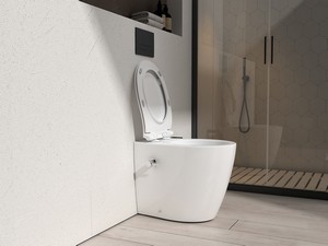 Wc/Bidet a Terra Sentimenti Neo Rimless 51X36,3 cm Filomuro Bianco Lucido