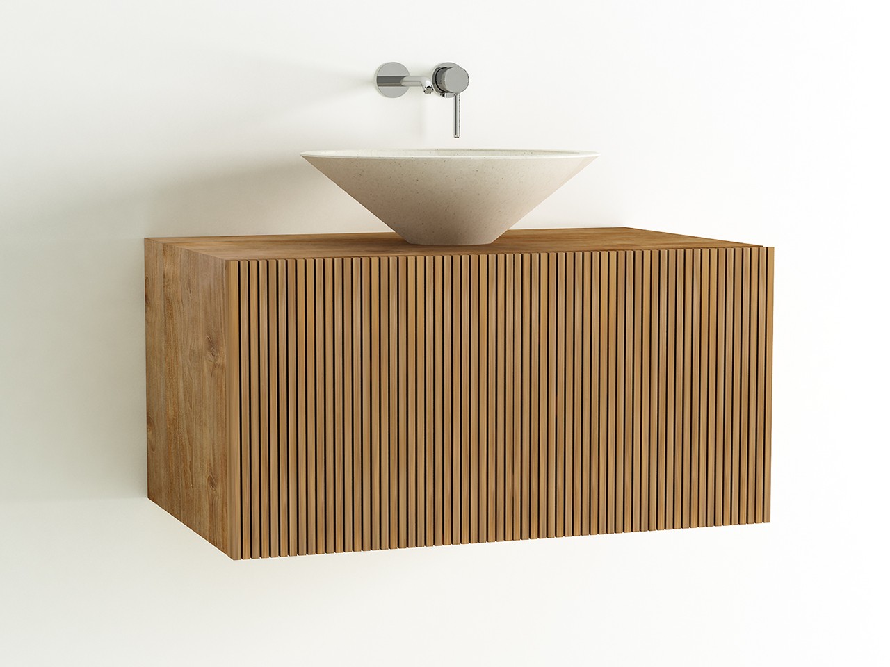 Meuble de salle de bains LOMBOK 80 2 portes en Teck massif naturel