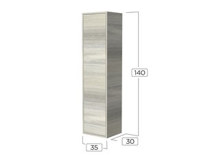 Colonna Sospesa CAMPIGLIO H140 cm Effetto Legno Grigio