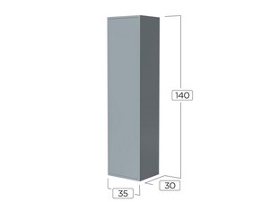 Hängeschrank CAMPIGLIO H140 cm Matt Grau