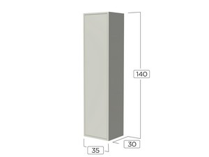 Hängeschrank CAMPIGLIO H140 cm Matt Taubengrau