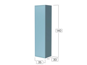 Hängeschrank CAMPIGLIO H140 cm Matt Hellblau