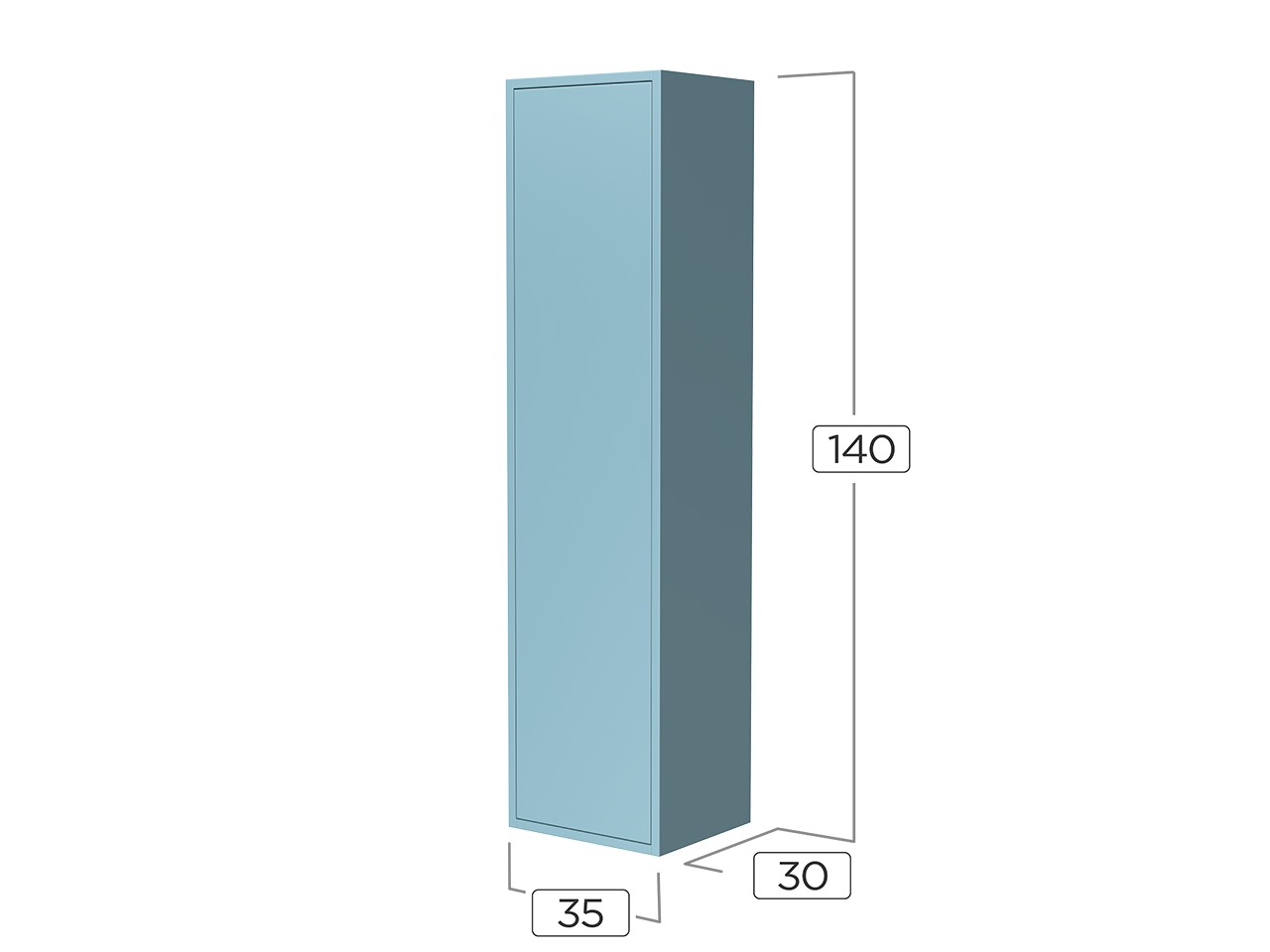 Campiglio Wall-Hung Column H140 cm Light Matt Blue - Iperceramica-mt
