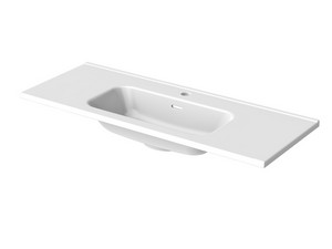 Mobile Bagno CAMPIGLIO 100/P39 cm 2 Cassetti Effetto Legno Grigio e Lavabo Unitop in Ceramica Bianco Lucido