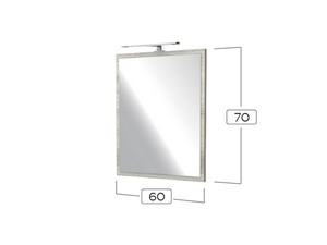 Miroir CAMPIGLIO 60xH70 cm avec cadre effet bois gris