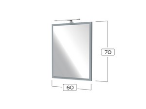 Miroir CAMPIGLIO 60xH70 cm avec cadre gris mat