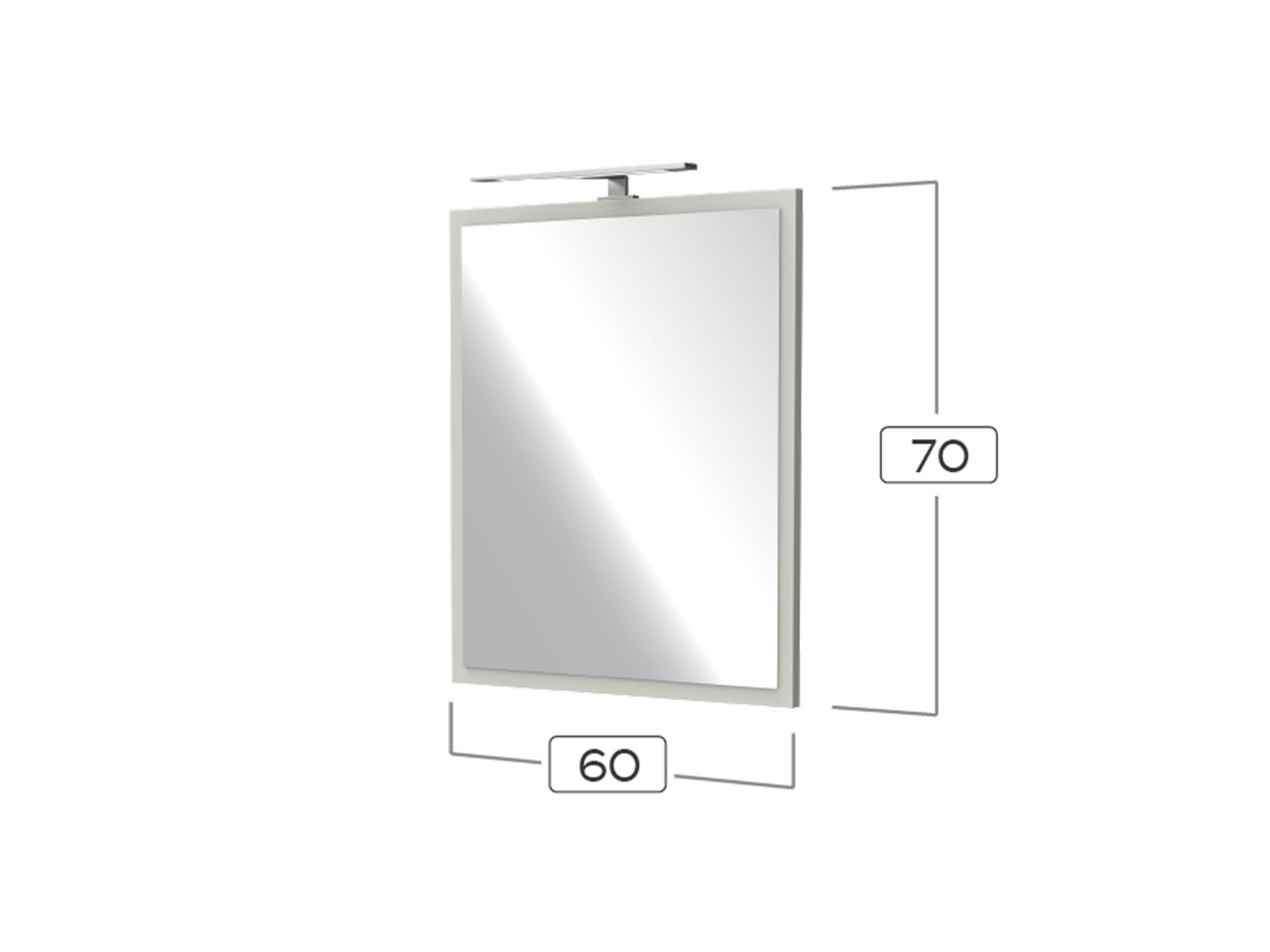 CAMPIGLIO MIRROR 60XH70 cm WITH MATT DOVE GREY FRAME Iperceramica