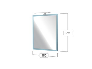 CAMPIGLIO MIRROR 60XH70 cm WITH LIGHT MATT BLUE FRAME