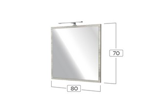 Miroir CAMPIGLIO 80xH70 cm avec cadre effet bois gris