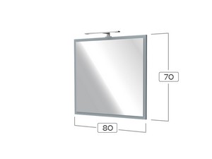 Miroir CAMPIGLIO 80xH70 cm avec cadre gris mat