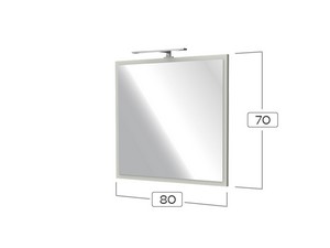 CAMPIGLIO MIRROR 80XH70 cm WITH MATT DOVE GREY FRAME