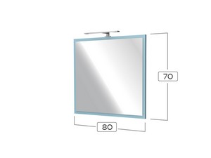 CAMPIGLIO MIRROR 80XH70 cm WITH LIGHT MATT BLUE FRAME