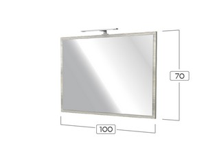 Miroir CAMPIGLIO 100xH70 cm avec cadre effet bois gris