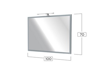 Miroir CAMPIGLIO 100xH70 cm avec cadre gris mat