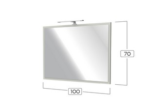 CAMPIGLIO MIRROR 100XH70 cm WITH MATT DOVE GREY FRAME