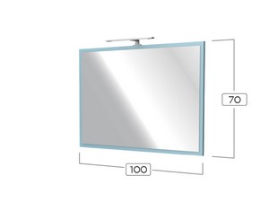 CAMPIGLIO MIRROR 100XH70 cm WITH LIGHT MATT BLUE FRAME