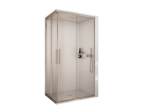 Cabina Doccia Multifunzione Mellow 140x90 Cromo Installazione Angolo Destro