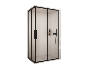 Cabina Doccia Multifunzione Mellow 120x80 Nero Installazione Angolo Destro