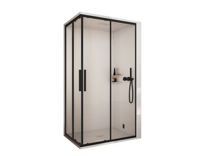 Cabina Doccia Multifunzione e STEAM Mellow 120x80 Nero Installazione Angolo Destro