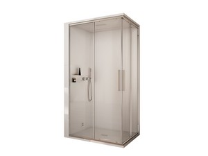 Cabina Doccia Multifunzione e STEAM Mellow 100x80 Cromo Installazione Angolo Sinistro