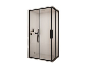 Cabina Doccia Multifunzione e STEAM Mellow 120x80 Nero Installazione Angolo Sinistro