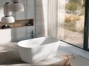 Freistehende Badewanne Ampolla 168x80 cm Mattweiß