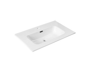 Lavabo Smart Unitop 76x46,5 cm en céramique blanc brillant