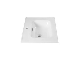 Lavabo Smart Unitop 76x46,5 cm en céramique blanc brillant
