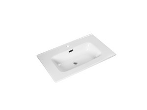 Lavabo Smart Unitop 76x46,5 cm en céramique blanc brillant