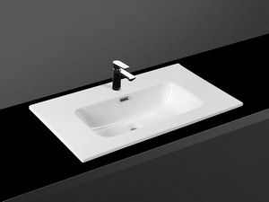 Lavabo Smart Unitop 81x46,5 cm en céramique blanc brillant