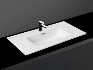 Lavabo Smart Unitop 91x46,5 cm en céramique blanc brillant