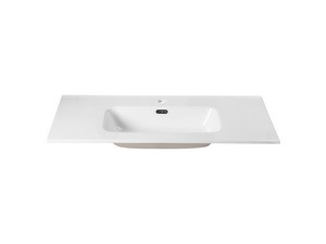 Lavabo Smart Unitop 101x46,5 cm en céramique blanc brillant