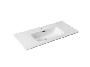 Lavabo Smart Unitop 101x46,5 cm en céramique blanc brillant