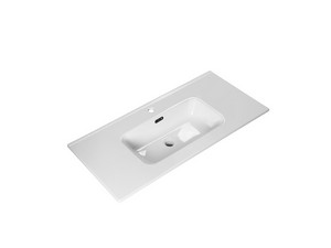 Lavabo Smart Unitop 101x46,5 cm en céramique blanc brillant