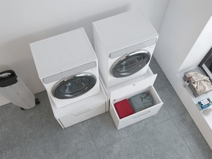 Meuble lave-linge Comfort en mélaminé blanc