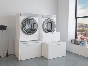 Meuble lave-linge Comfort en mélaminé blanc