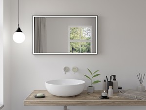 WONDER LED BATHROOM MIRROR 90X60 MATT BLACK