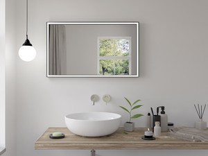 Specchio Bagno Wonder Led 120x60 Nero Opaco