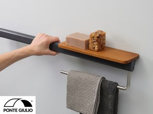 Mensola da Appoggio per Maniglione Lineare Omnia in Legno Iroko