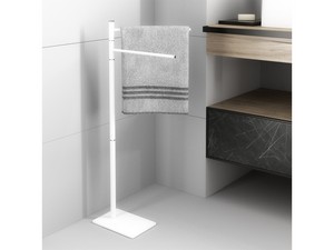 SCARLETT BATHROOM STAND WITH TOWEL HOLDER WHITE